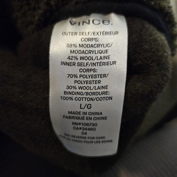 VINCE Hooded Sherpa Toggle Coat - Picture 9 of 10